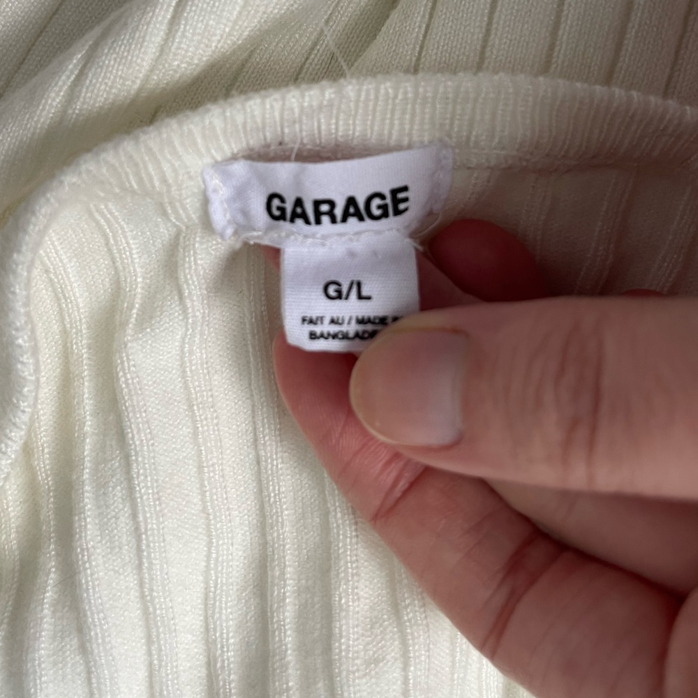 Garage Cream Ribbed Long Sleeve Top - Picture 5 of 5
